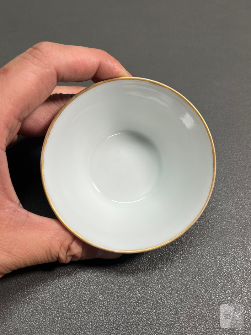 清同治  矾红彩洪福齐天纹套杯 - 图21
